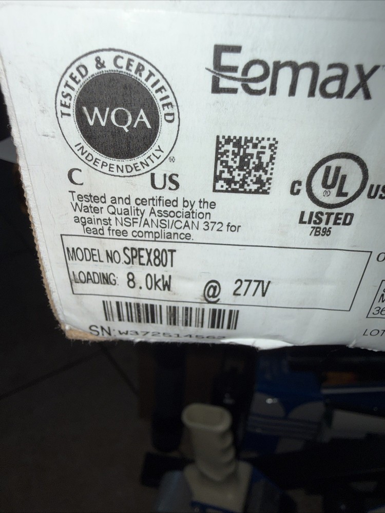 New OEM Eemax LavAdvantage 8.0 Kw 277V Electric Tankless Water Heater SPEX80T