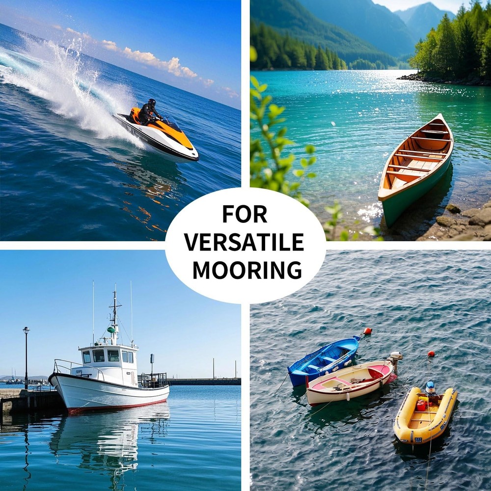 3FT Bungee Dock Lines for Boats, Single Hook Boat Ropes for Docking with Loop...