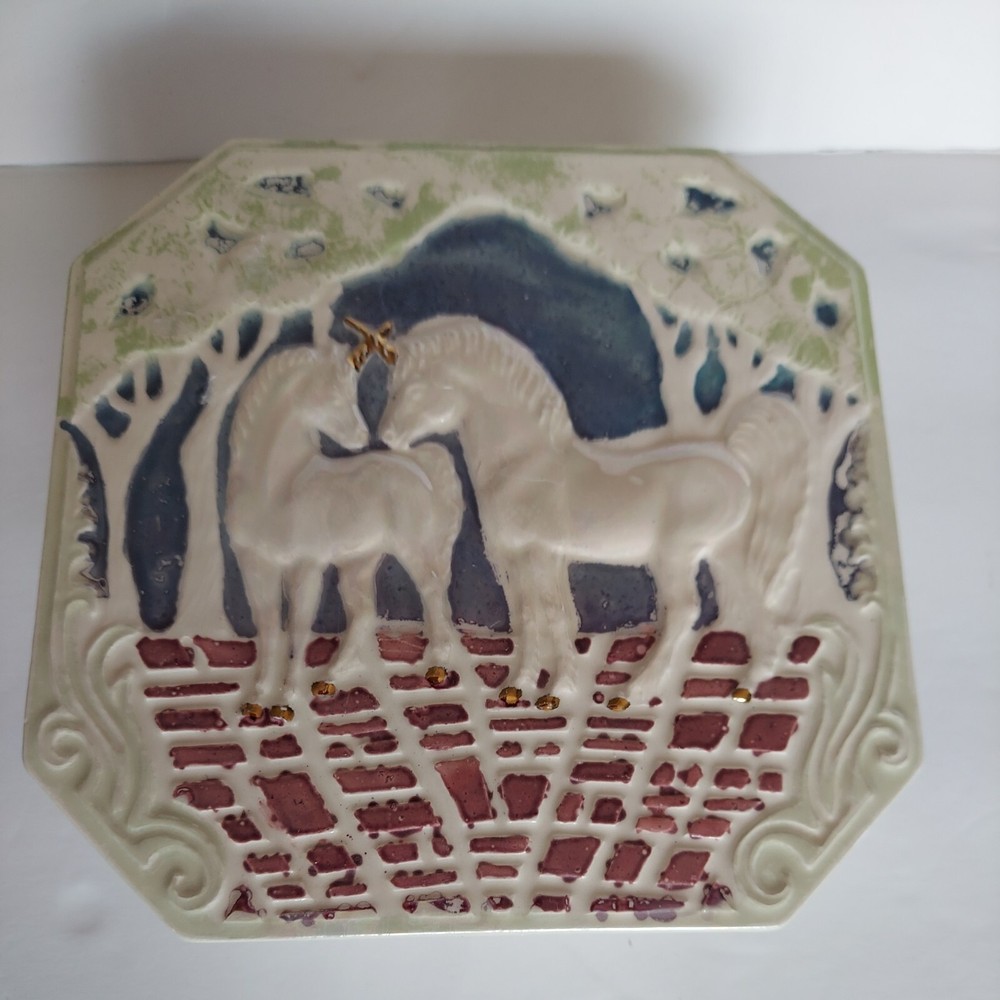 Handmade Ceramic Box Unicorns