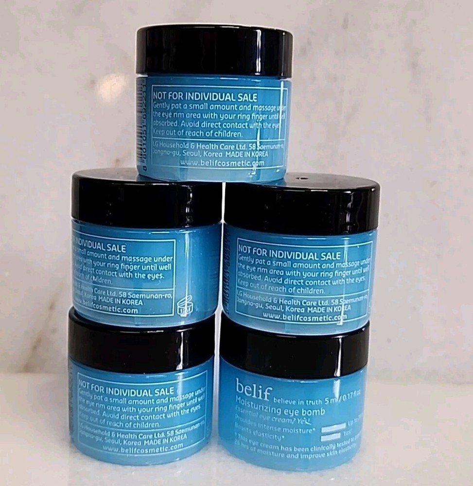 5 pack Belif Moisturizing Eye Bomb Essential Eye Cream -0.17oz.