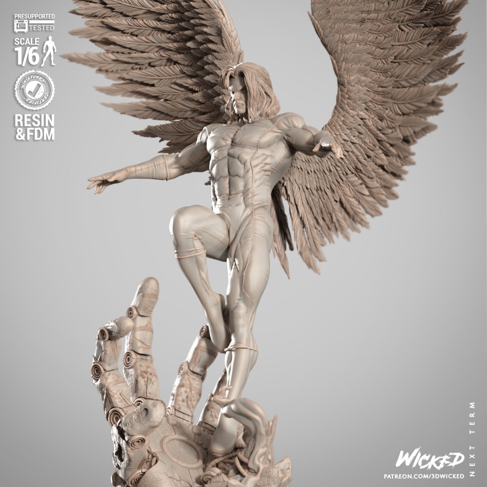 Angel Unpainted 1/6 3D Printed resin model kit and base W3D