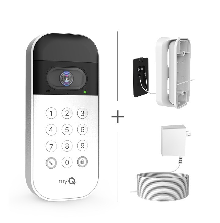 myQ Smart Garage Video Keypad & Power Adapter Kit Bundle