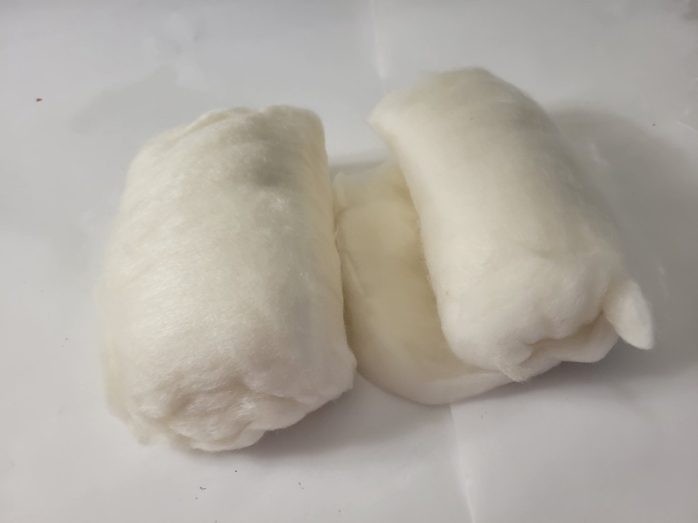Merino / Silk (65/35) Batts Natural White - Processed - 3.9 oz.