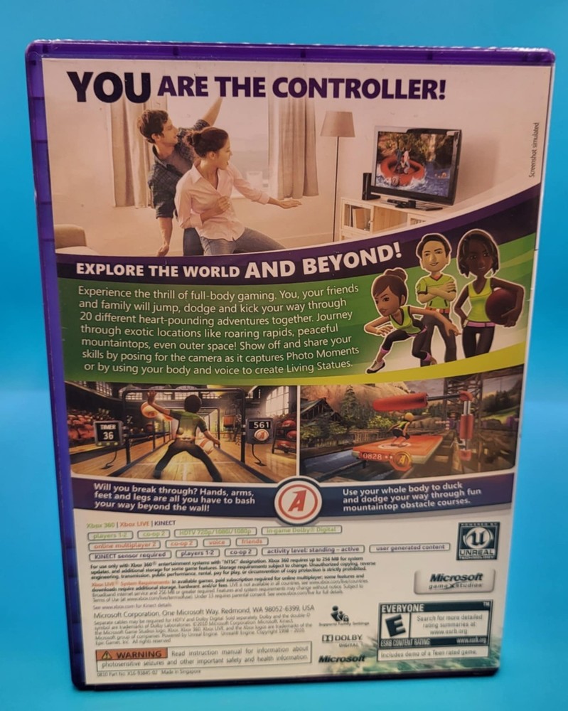 Microsoft Kinect Sensor Black 1414 XBOX 360 Bundle 3 Games - Tested & Working