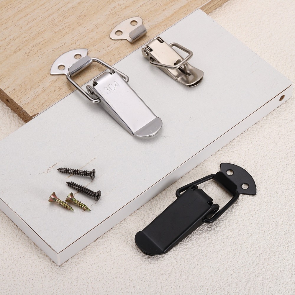 4 Pcs 0.65 Inch Cold-rolled Steel Spring Loaded Toggle Latch with Lock, Silver
