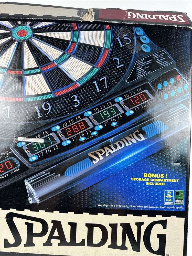 Spalding World Pro 5000 Electronic Dartboard 120 Game Variations 1997