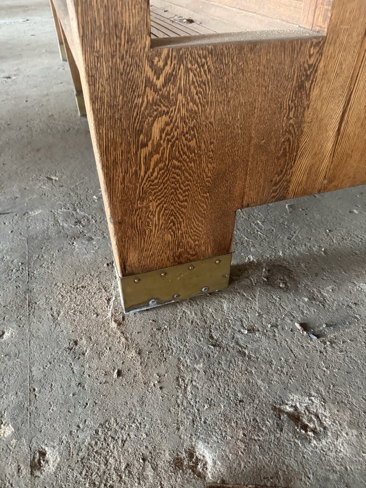 1920’s Train Bus Station Bench Solid Oak