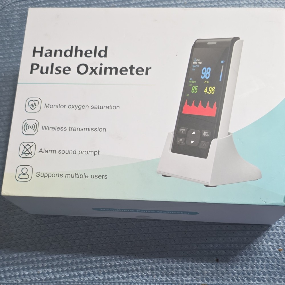 Handheld Pulse Oximeter with Wireless Transmission, Alarm, Multi-User Support