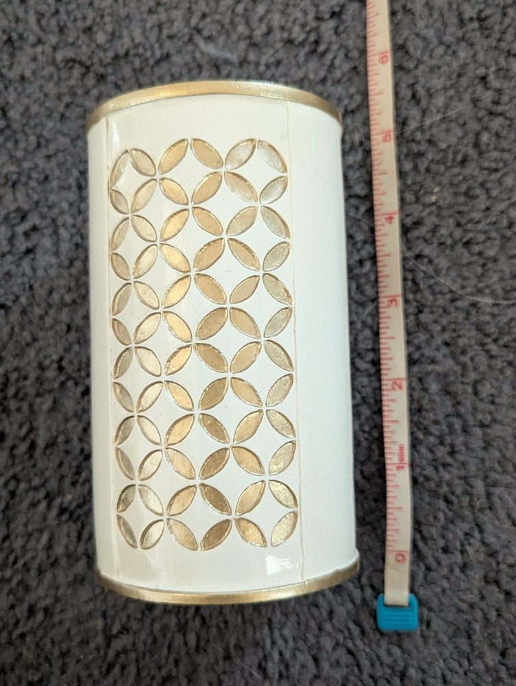 (5) White and gold bathroom accessories