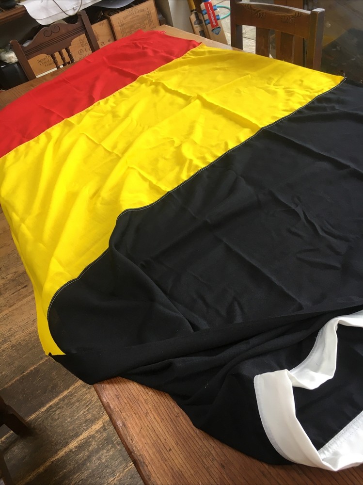 Large Vintage Sewn Belgium Flag 6 X 4 Ft