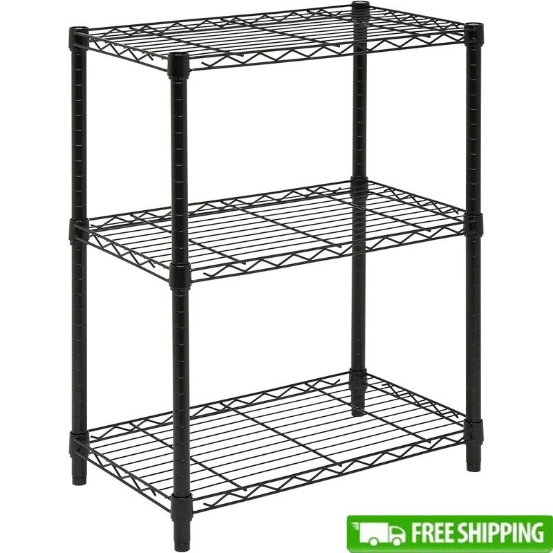 3-Tier Heavy Duty Steel Shelving Unit Adjustable Rust-Resistant Storage Solution