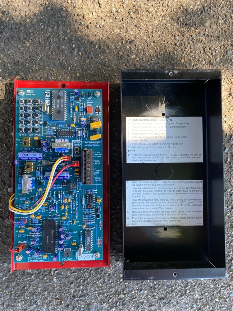 K-Tech emergency phone , elevator, programmable to any phone number, tested.