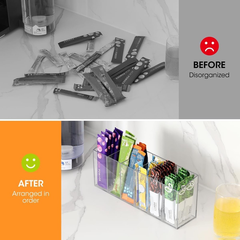 Drink Packet Organizer Water Transparent 2 Pack