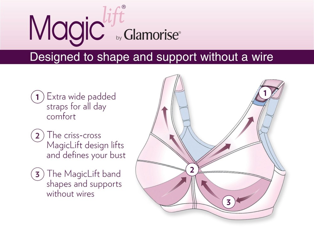 New MAGIC LIFTING Support Bra Burgundy 48D Wireless PAMPERS~SHOULDERS