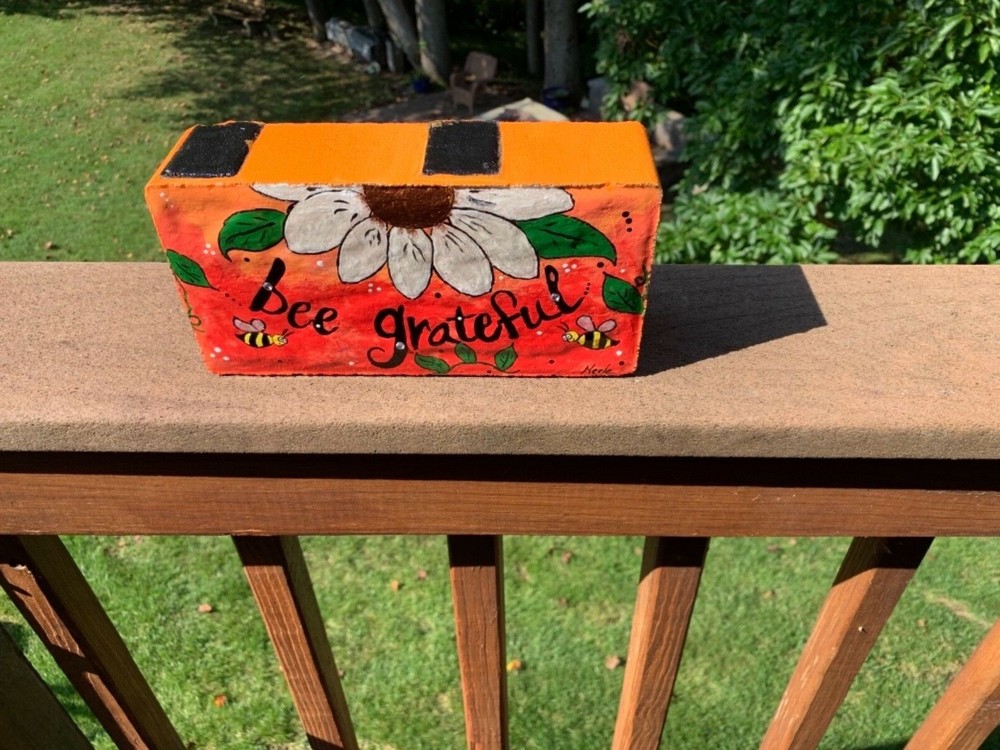 Stunning Be Grateful Painted Paver Rock