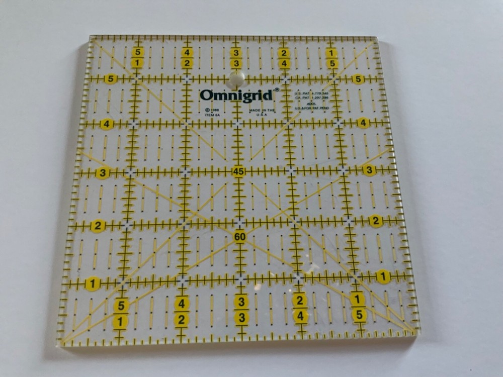 🌸 Omnigrid 6” X 6”.  Plastic Quilters Square Ruler 🌸