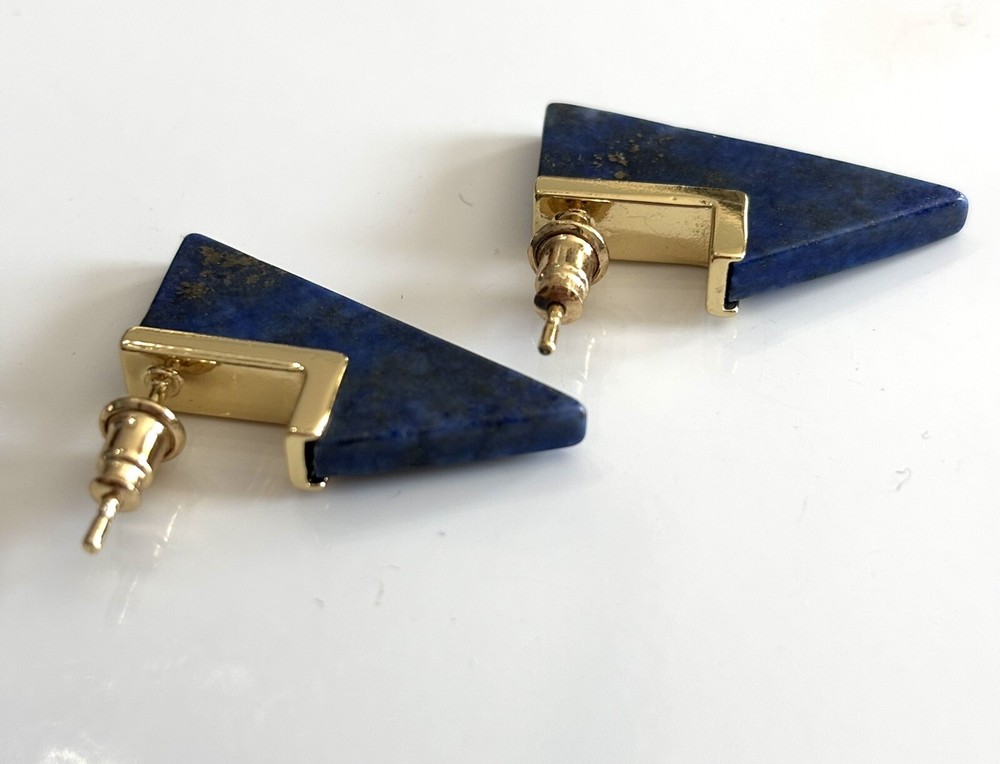 Lapis Geometric Dagger Studs