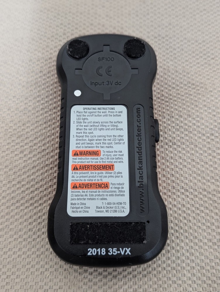 Black & Decker SF100 3/4" Stud Finder Stud Sensor (19mm) /