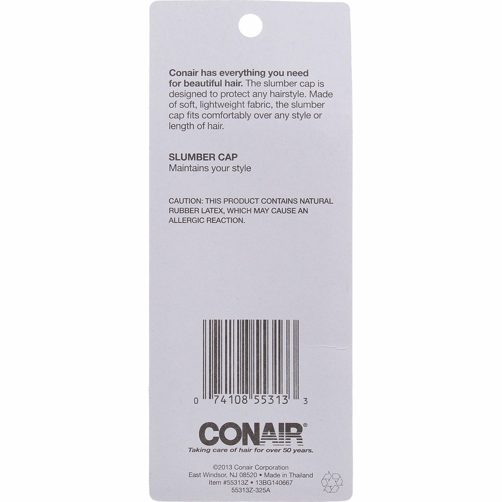 3 Pack Conair Slumber Cap Hair Cap, Pink