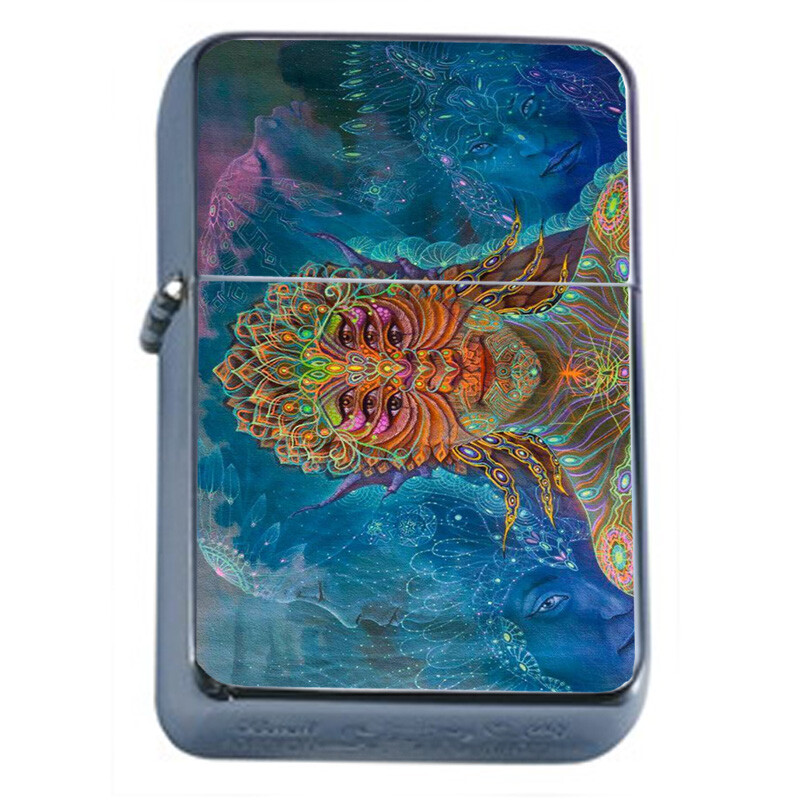 Abstract Art Em18 Flip Top Oil Lighter Windproof