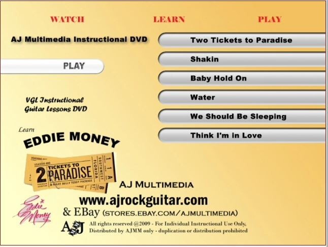 Custom Guitar Lessons, Learn Eddie Money