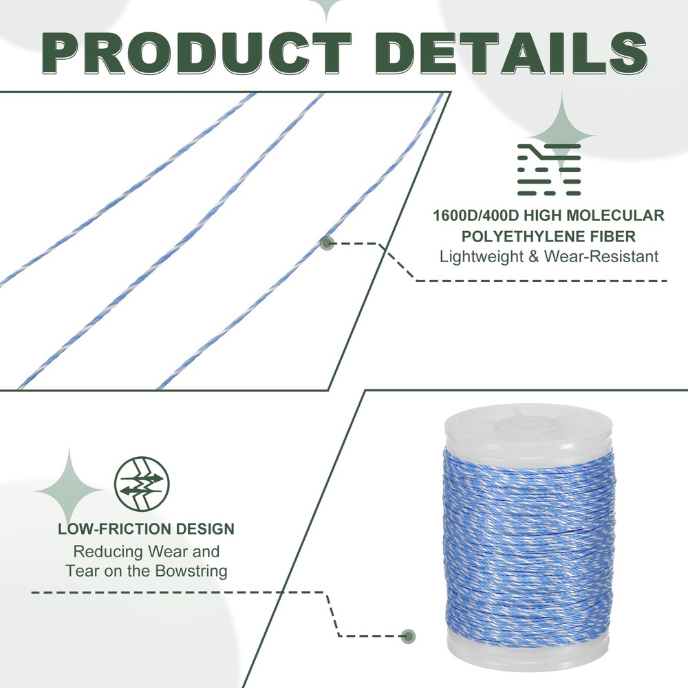 Archery Bow String Serving Thread Bowstring Thread 400D & Blue/White