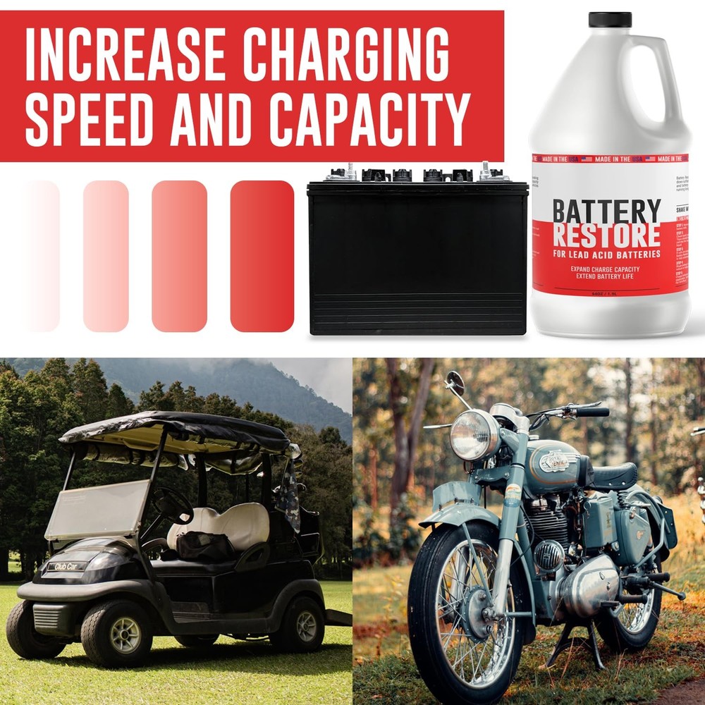 Battery Restore Desulfator Solution - 64 oz Refill - Lead Acid Clear