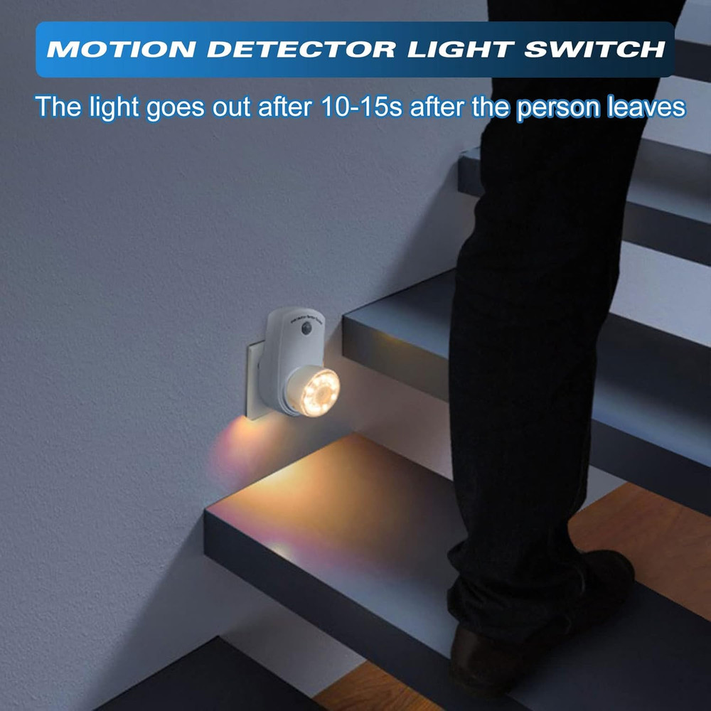 4 Pieces Motion Sensor Sockets Indoor Plug in Sensor Light Control Switch 120.