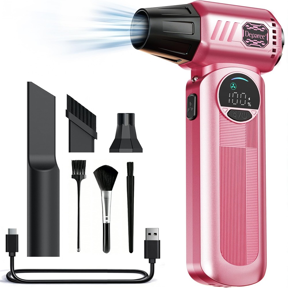 Duster, Compressed Duster Pink, Rechargeable Cordless with Adjustable Speed, ...