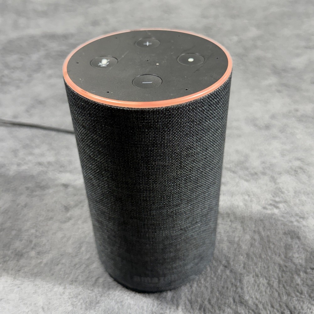 Amazon Echo (2nd Generation) Smart Assistant Charcoal Black Fabric Works Tested