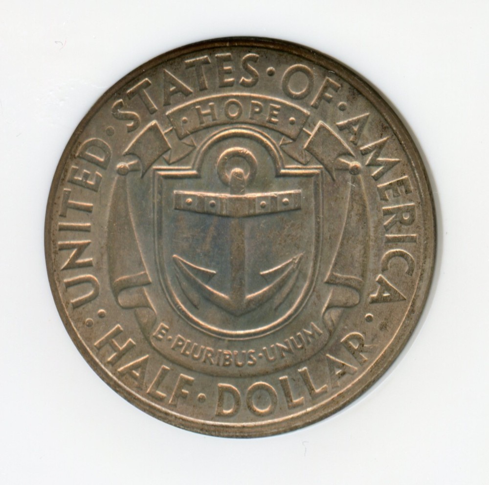 1936 D Rhode Island Tercentenary Commemorative Silver Half Dollar NGC MS 64