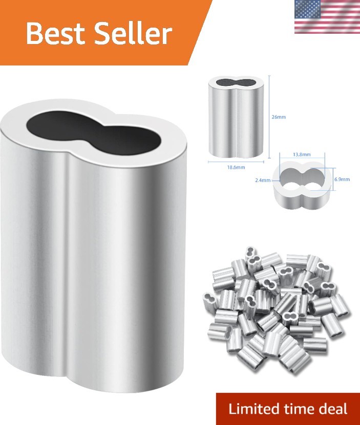 30PCS 1/4" Aluminum Crimping Loop Sleeves – Secure & Durable Cable Connectors