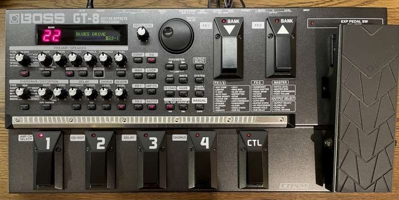 Boss GT-8 Multi-Effects Processor Pedal for Electric Guitar