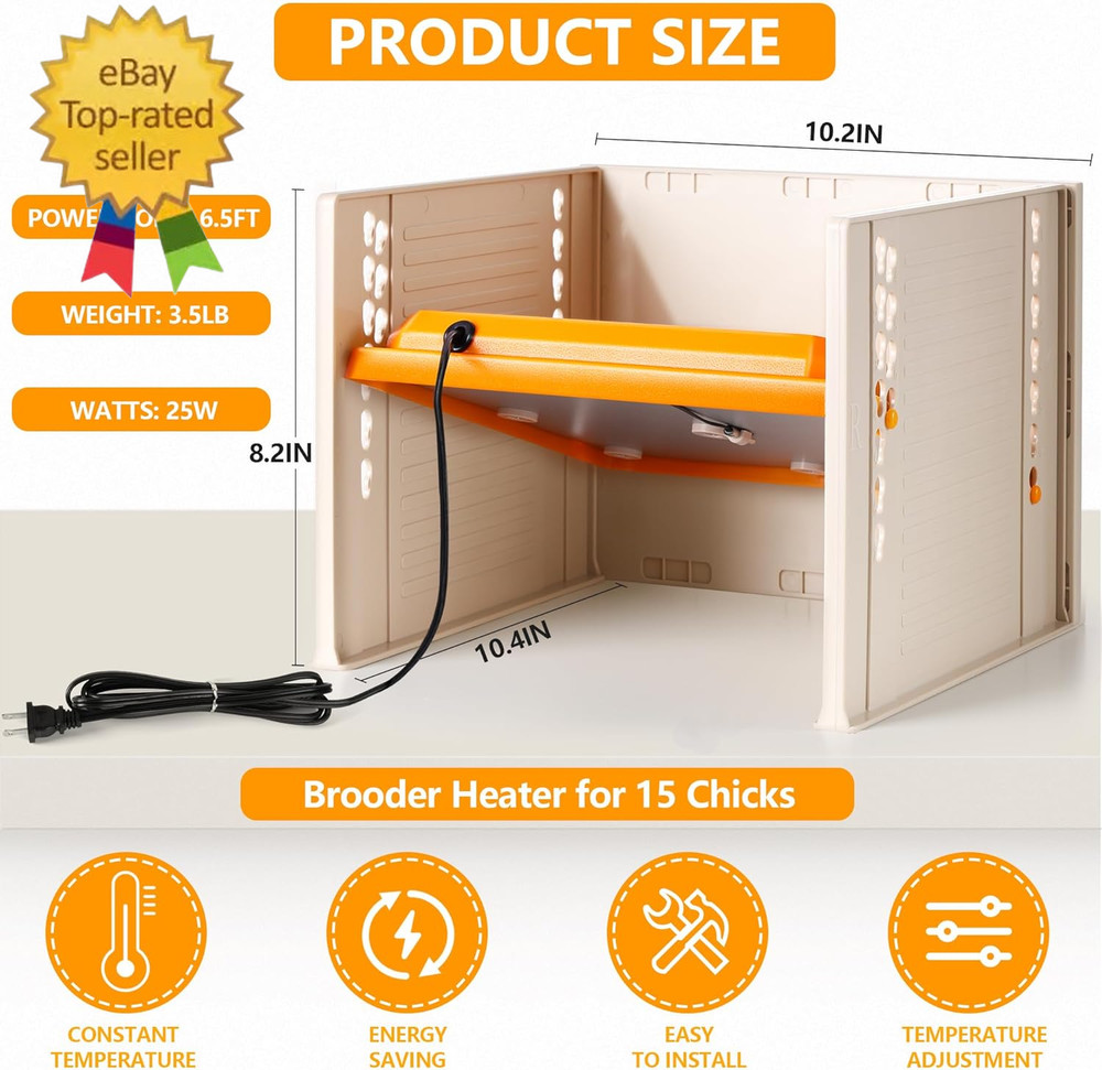Chick Brooder, Chicken Brooder Heating Plate for Chicks with Adjustable Height a