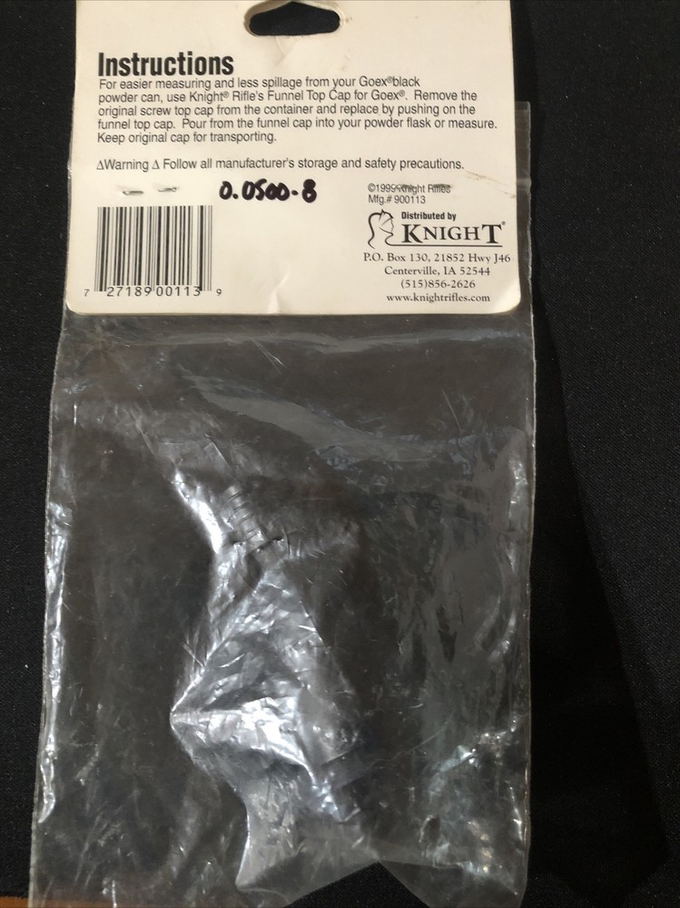 KNIGHT FUNNEL CAP TOP (pyrodex) 900113