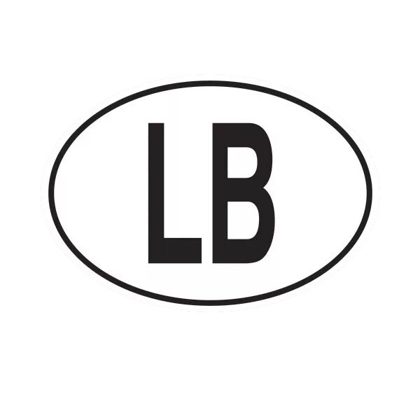 LB Liberia Country Code Oval Sticker Decal