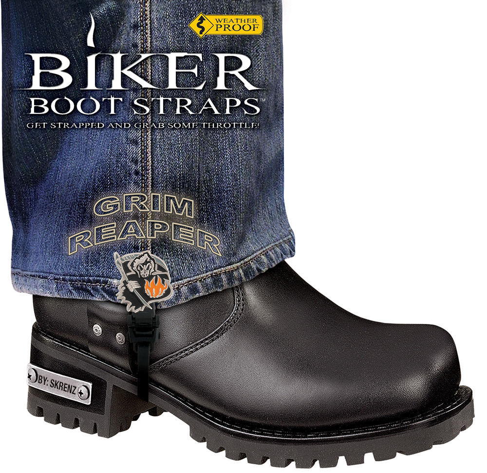 4" Grim Reaper Biker Boot Stirrups