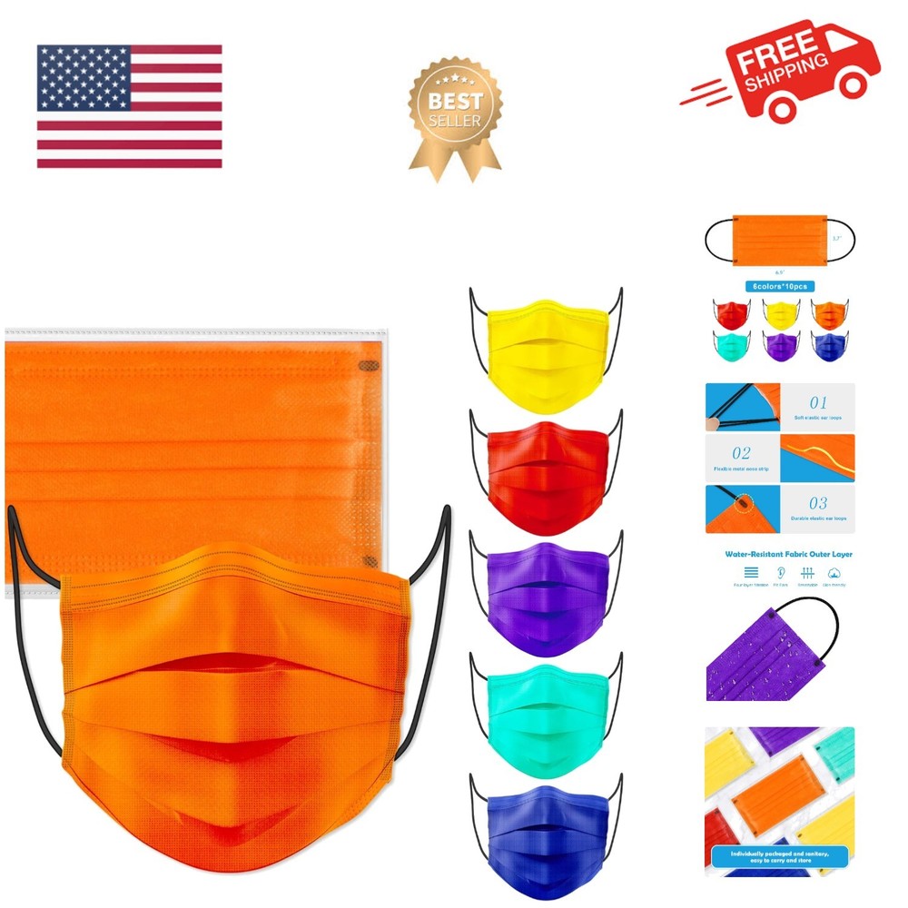 60PCS Individually Sealed Disposable Face Mask 4-Layer