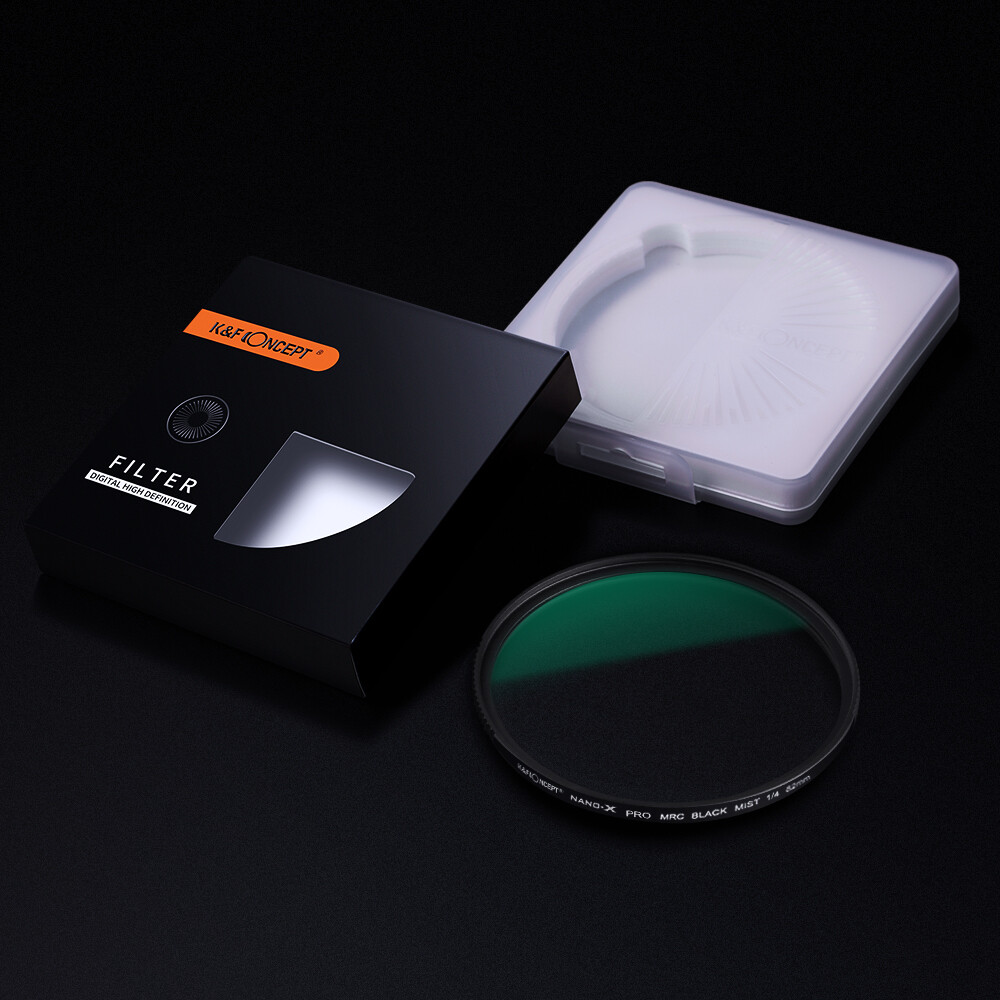 K&F Concept 72mm Filter Ring Black Pro Mist 1/4 Filter Multi Coated