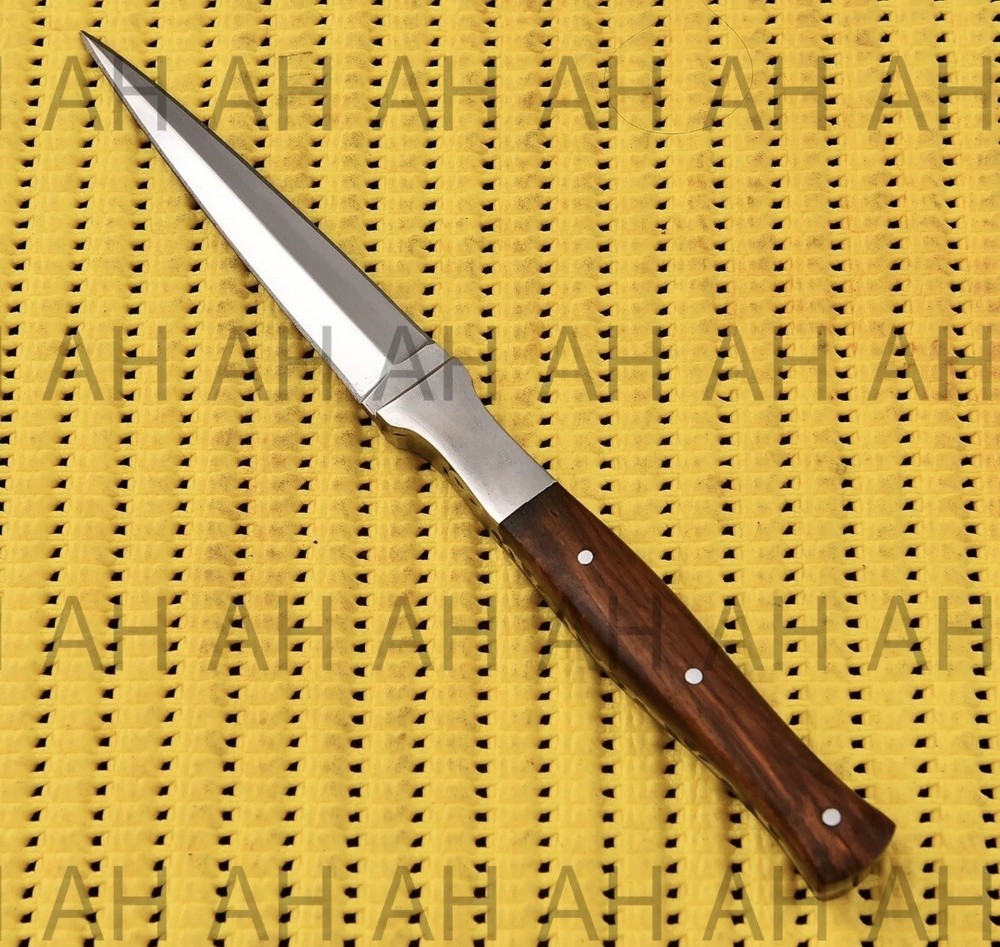 9”HANDMADE D2 DAGGER HUNTER BOOT DOUBLE EDGE KNIFE WOOD HANDLE SURVIVAL