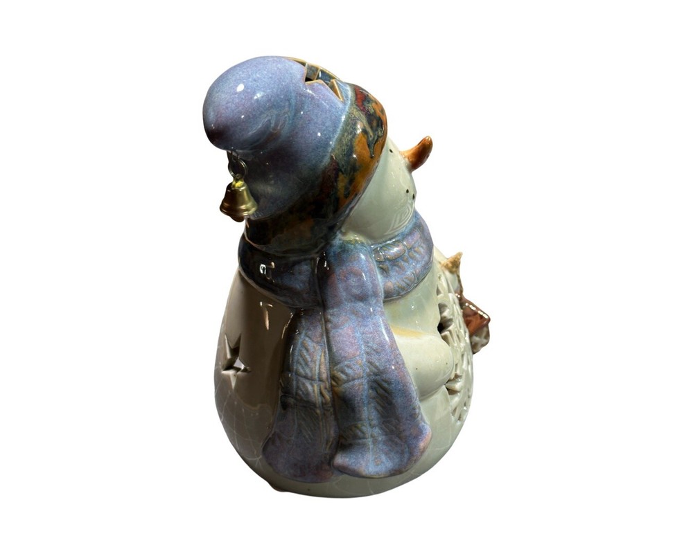 Ceramic ￼￼ ￼Snowman Tea Light 4” X 6” X 8”