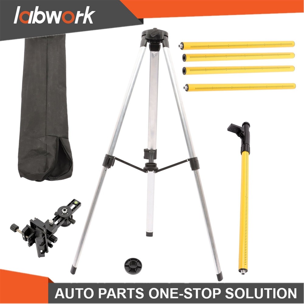 Labwork 12 Ft Laser Level Pole with Tripod Adjustable Telescoping Laser Pole