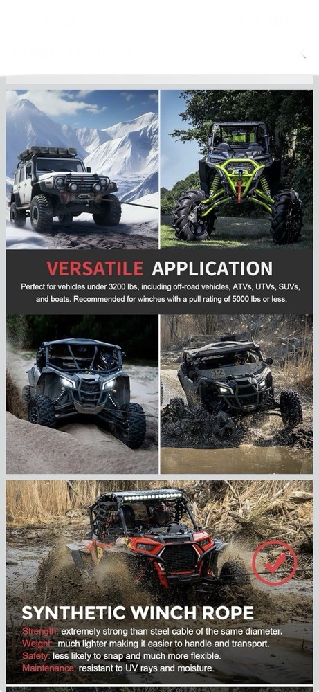 Synthetic Winch Rope Kit