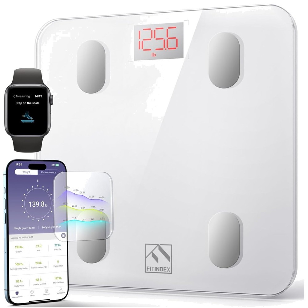 Smart Body Composition Scale - Track 13 Metrics with Bluetooth Sync, 400lb Ca...