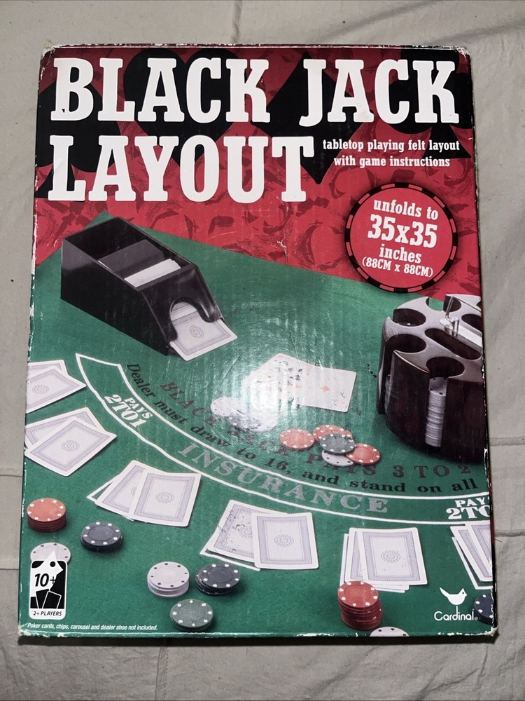 Cardinal 35 x 35 Felt Black Jack Layout Tabletop