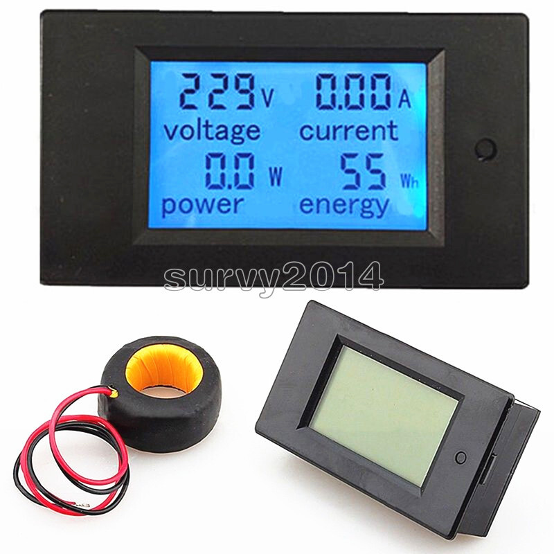 LCD AC 80-260V 0-100A Digital Voltage Volt Current Meter Panel Power Energy