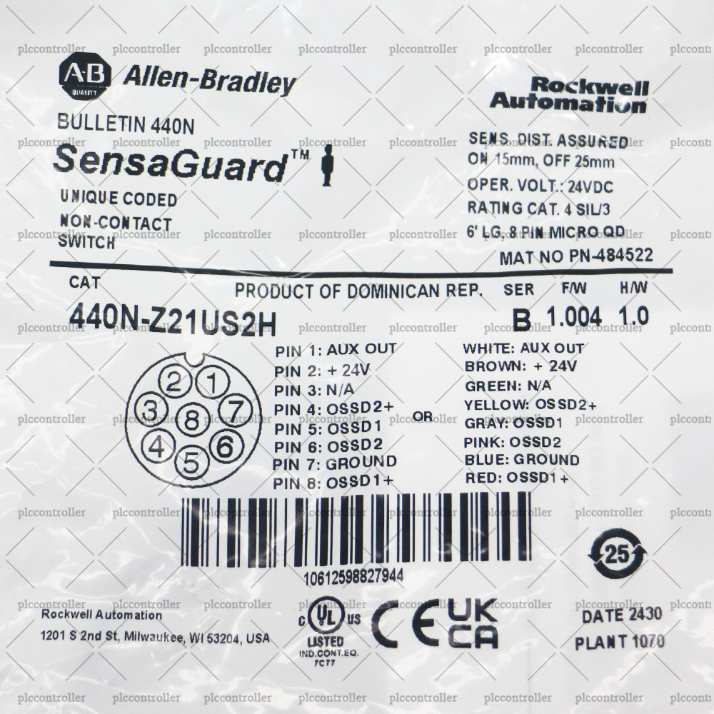 New Sealed 440N-Z21US2H Allen Bradley Guardmaster 440N Non Contact Switch