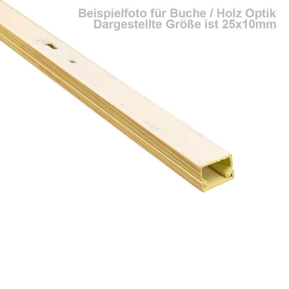 Cable Duct 40x25mm Beech Light Wood Effect Screw Mount 1m Surface Mounted Electrical