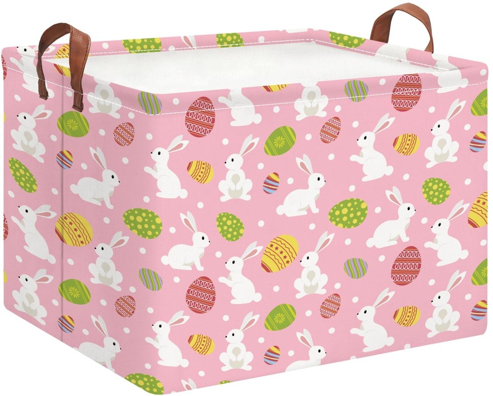 HKEC Rectangle Storage Basket,Gift Basket Empty with Handles,Cute Organizer, ...