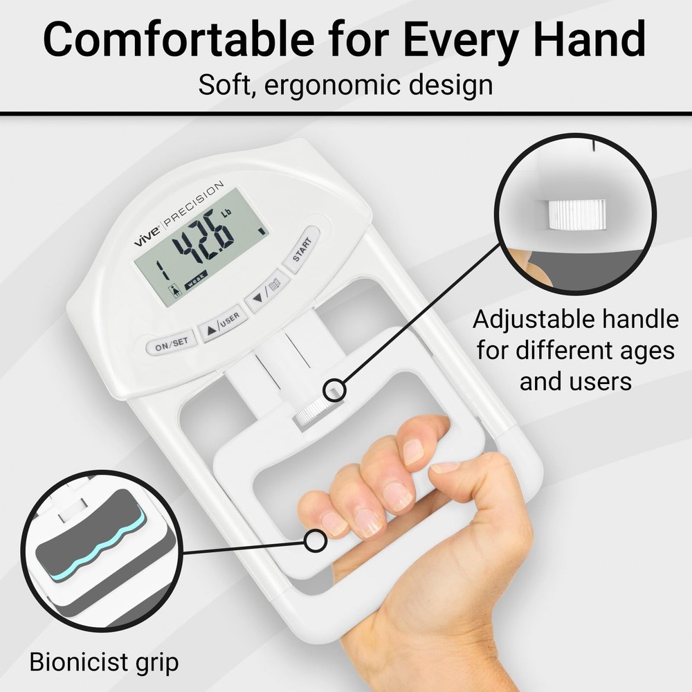 Grip Strength Tester - Hand Grip Dynamometer - Handheld Digital Grip Measurem...